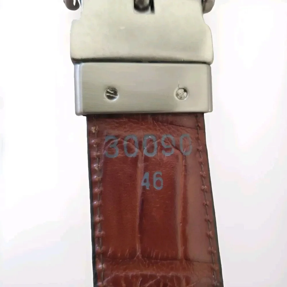 Brighton Reversible Croc Embossed Leather Men 46 Brown/Black  Style 30090